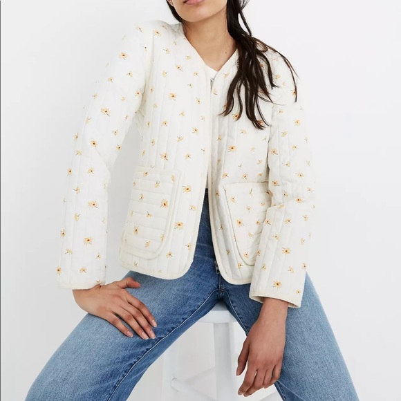 Nwt Madewell Cotton Quilted Zip 